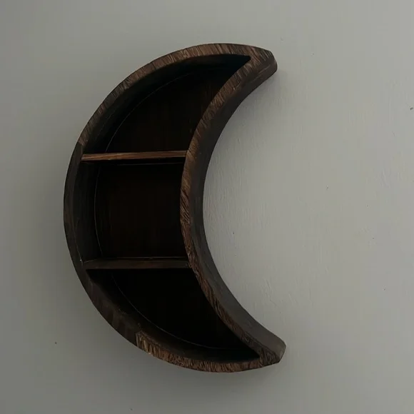 Wooden Crescent Moon Moon Shelf - Picture 1 of 2